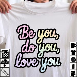 Stampa tipografica pastello "Sii te stesso, fai te stesso, ti amo" - Download digitale per tazza con decorazione motivazionale e stampa a sublimazione per autostima.