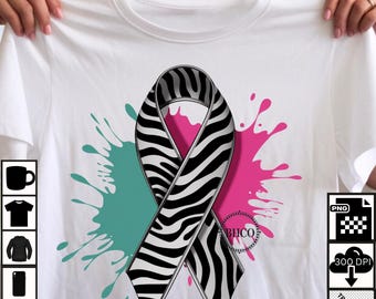 Rare Disease Day Zebra Ribbon PNG - Medical Awareness Sublimation Design for T-Shirts, Tumblers & DIY Projects