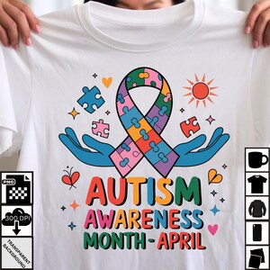 Autismus Bewusstsein PNG | Puzzle Sublimationsband | Autismus-Monat April | Neurovielfalt Digitaler Download | Autismus Support Shirt Design