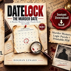 Datelock Murder Mystery Logic Puzzle PDF för vuxna - 37 621 datum, 18 ledtrådar volym 1