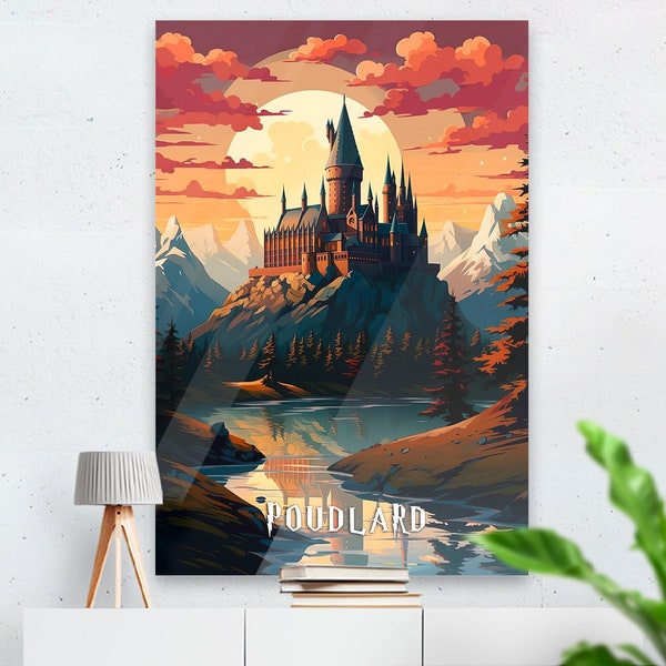 Hogwarts Castle Harry Potter Painting with Frame & Fine Art