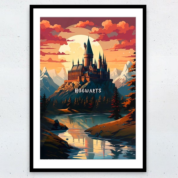 Hogwarts Castle Harry Potter Tableau avec Cadre & Fine Art