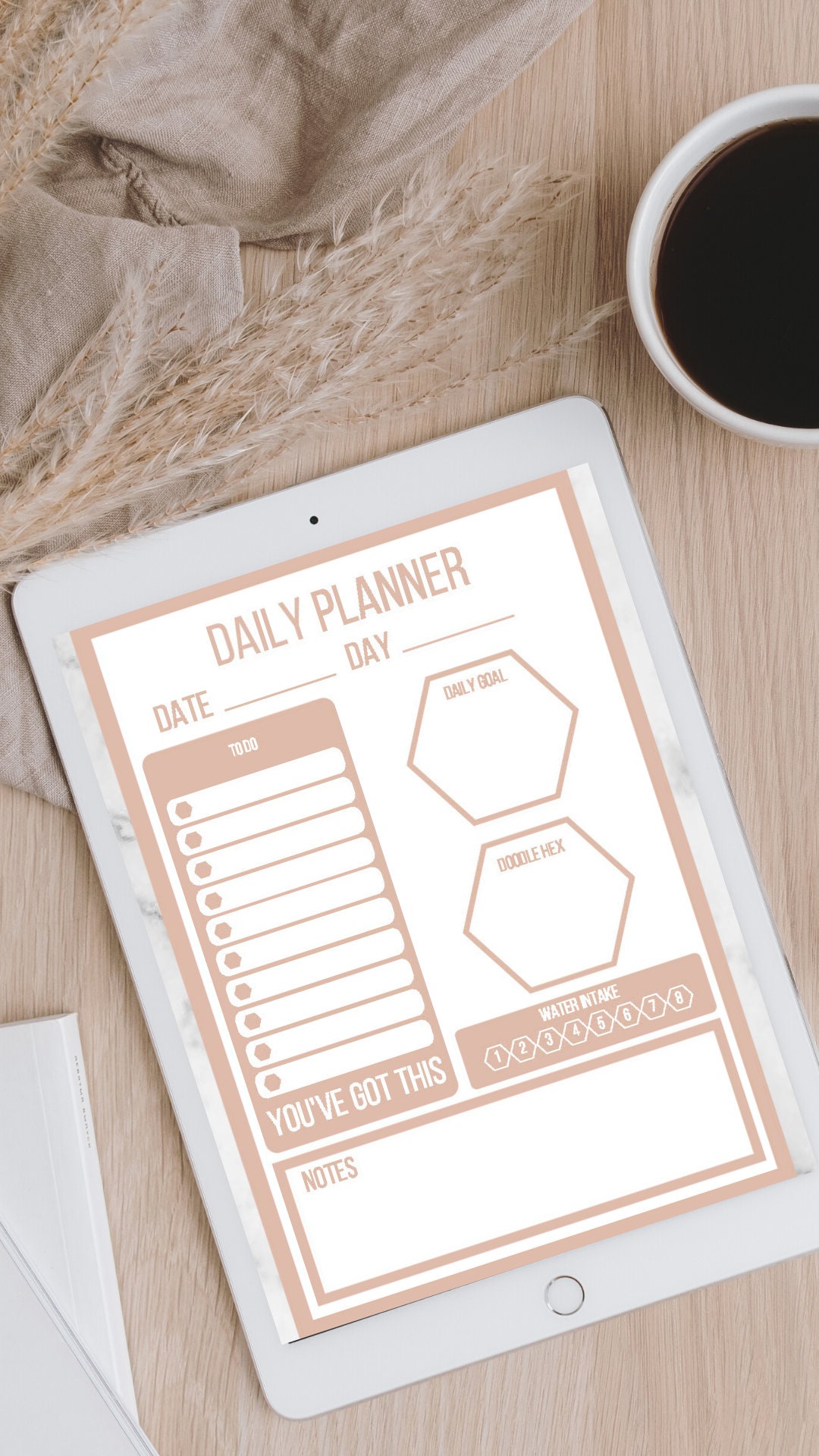 Blush Pink Daily Planner Printable - Etsy