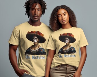 Soft Comfort Colors, La Catrina, Camisa del Día de los muertos, Día de los muertos, UNISEX, disfraz de halloween, Camisa, Camiseta, Camiseta, Camiseta