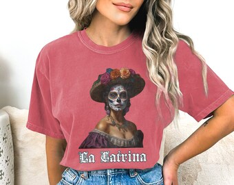 Soft Comfort Colors, La Catrina, Camisa del Día de los muertos, Día de los muertos, UNISEX, disfraz de halloween, Camisa, Camiseta, Camiseta, Camiseta
