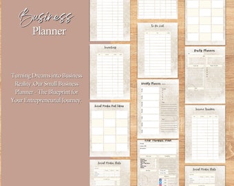 Small Business Plan Template | Small Business Planner Printable | Start Up Business Plan | Business Organization Planner