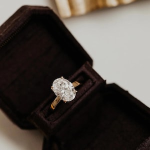 Oval Moissanite Engagement Ring: Wide Band Solid Gold Promise Ring