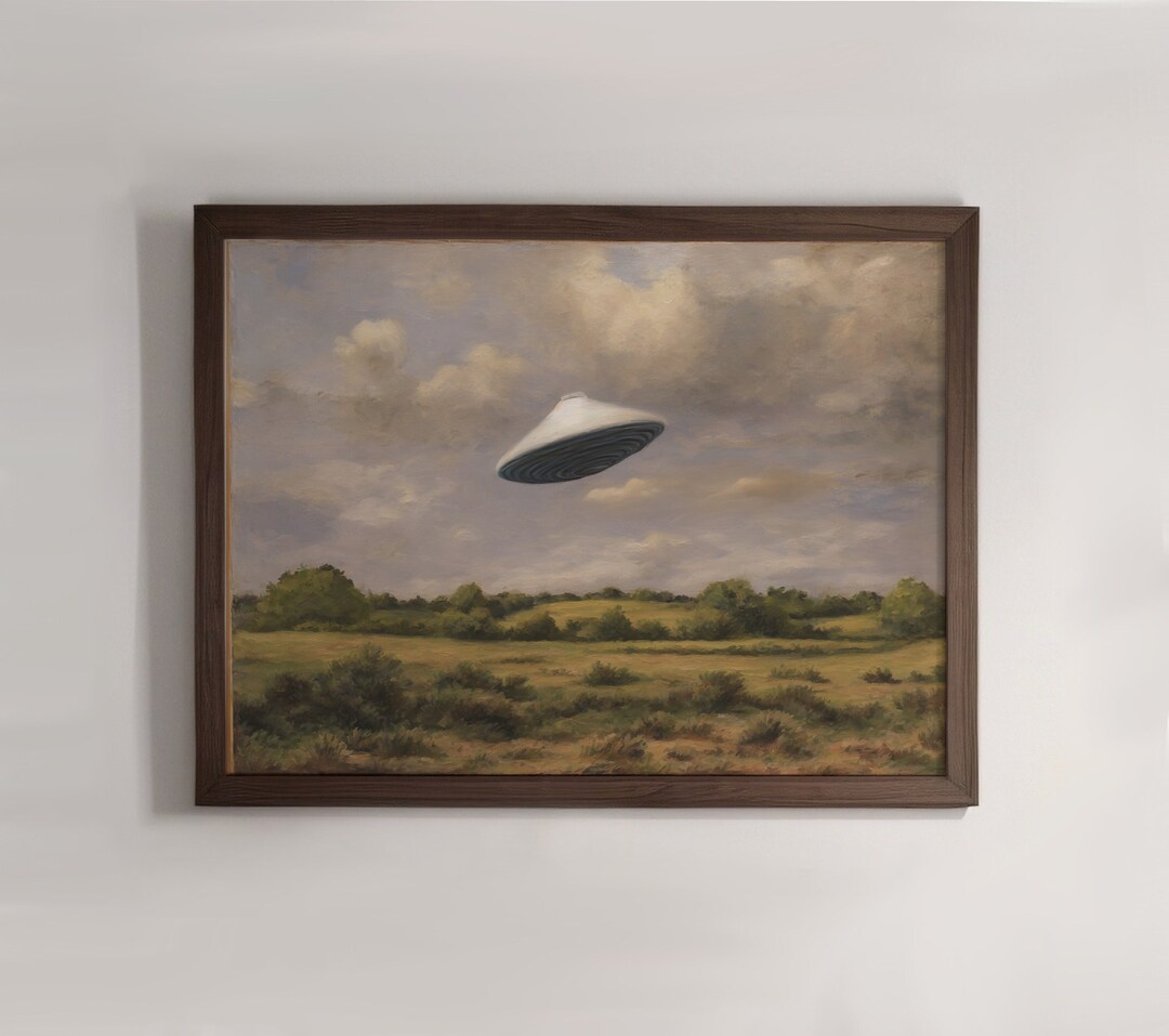 Vintage UFO Painting Impasto Oil Painting UFO Art Print Digital Il 1080xN.5355347311 85ym