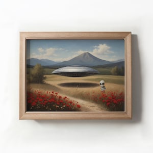 Extraterrestrial Art Print, Ufo Art Print, Digital Downloadable Images, Ufo Printable Art