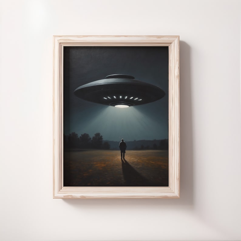 Alien Abduction Ufo Art, Ufo Flying Saucer Ufo Painting, Digital ...