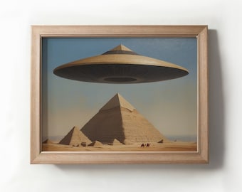 古代エジプトの絵画、古代のエイリアン、エジプトのピラミッド UFO