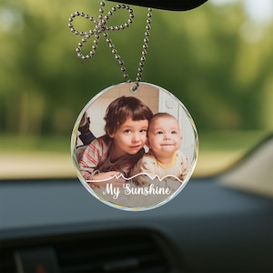 Personalized Photo Car Ornament: Custom Glass Memorial Gift