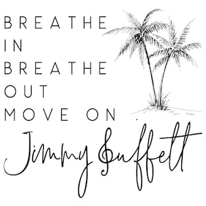 Autocollant Mural Phrase Inspirante « Breathe In Breathe Out Move On » – Décoration Vinyle Noir 17x23cm