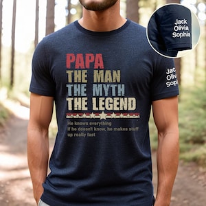 Personalized Papa T-Shirt - The Man, The Myth, The Legend