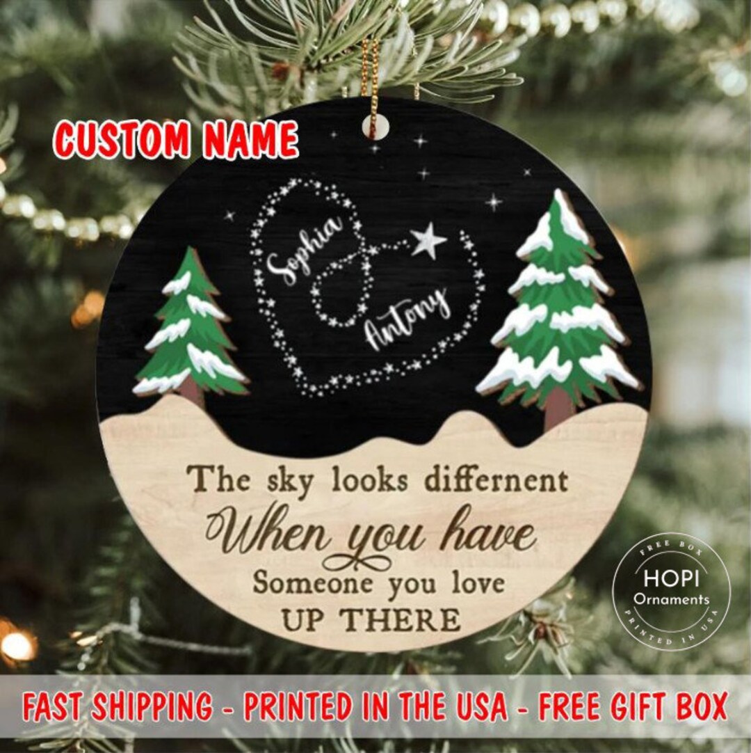 The Sky Looks Different Ornament, Personalized Christmas Ornament With ...