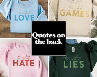 Sudadera Twisted Ana Huang Ropa Literaria Mujer Regalo Fan Romance Booktok Hoodie Frases Libros