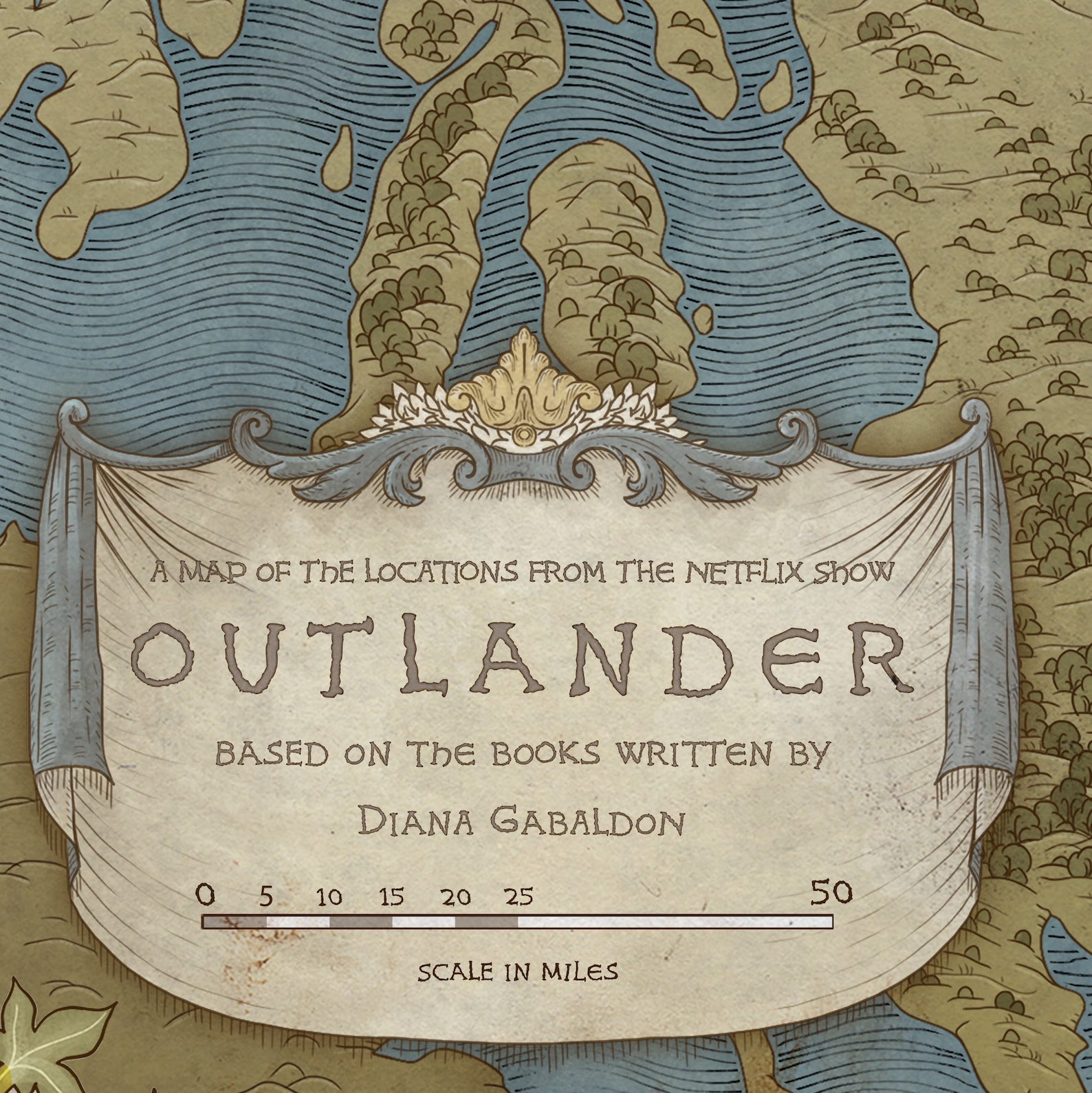 Outlander Map Poster – Fantasy Wall Art From the Outlander Series ...