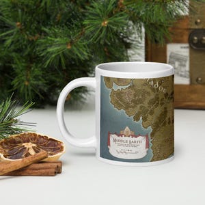Tasse à café Terre du Milieu - Tasse carte du Seigneur des anneaux, tasse fantaisie 11 oz 15 oz 20 oz, cadeau LOTR pour les fans
