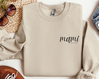 Personalisierter Mami Pullover, Personalisiertes Mama Sweatshirt, Mami Pullover, Mama Geschenk, Geschenk, Muttertag 2024, Muttertag Geschenk