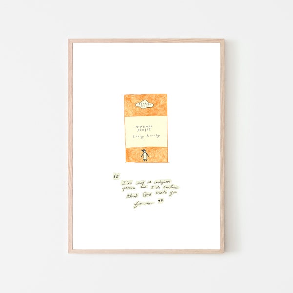 Sally Rooney Normal People Collage Penguin Orange Classic Matte Paper Poster | Penguin Books Poster | Author Print | Quote Poster |