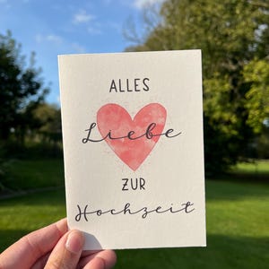 Hochzeitskarte mit Herz | Alles Liebe zur Hochzeit | Geschenk | Klappkarte