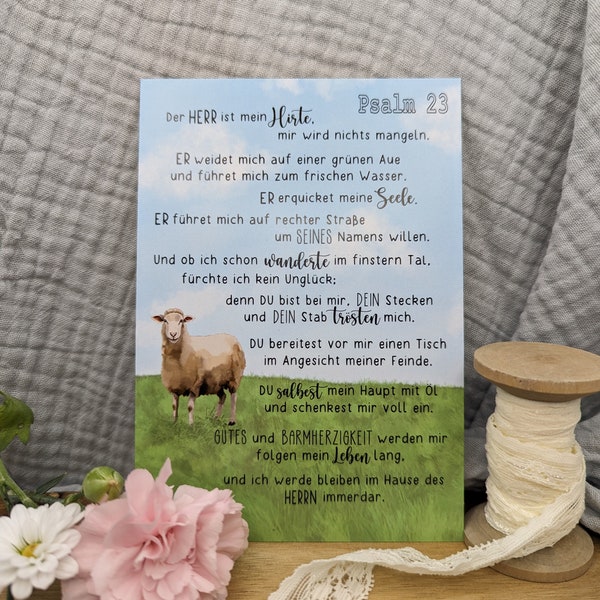 Christliche Postkarte Psalm 23