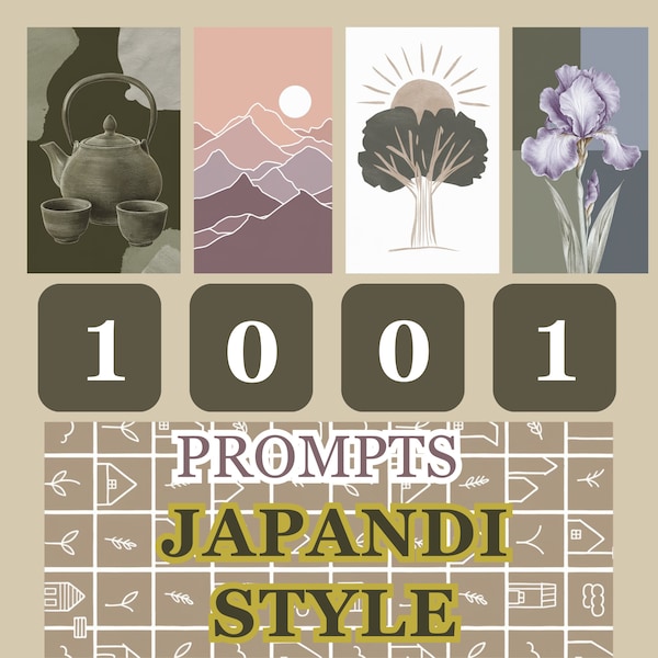 1001 Ideogram Prompts Images: Popular Now Japandi Boho Wall Art Prints, Minimalist Abstract Japandi Bohemian Art, Unique Japanese Home Decor
