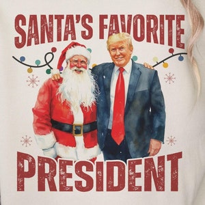 Santa's Favorite President Png, Watercolor Trump Christmas Png, Trump Santa Clipart, Santas Favorite Felon Png, Home For Christmas Trump Png