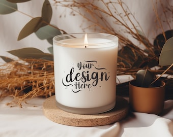 Jar Candle Mockup, Boho Candle Mockup, Candle Label Mockup, Blank Candle Mockup, Scented Soy Candle Mock Up,  POD Candle Mockup