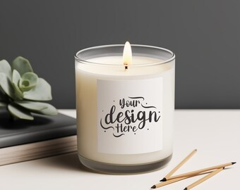 Candle Mockup, Blank Candle Mockup, Boho Lifestyle Candle Mockup, Styled Stock Photo, White Candle Jar Mockup, 9oz Soy Candle Mockup