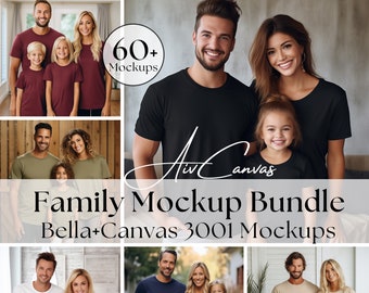 Bella Canvas 3001 Family Mockup Bundle, Familien Tshirt Mockup, 3001 Bundle Mockup, Mama und Kleinkind Bella Canvas Mockup, Family Model Mockup