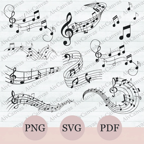 Music Notes SVG Bundle, Music Notes Png Clipart, Musical Notes Vector, Digital Download For Circut