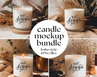 Kerzen-Mockup-Bundle, Kerzenetiketten-Mockup, leere Duftkerzen-Mockup, Glaskerzen-Mockup, Sojakerzen-Mockup, digitaler Download