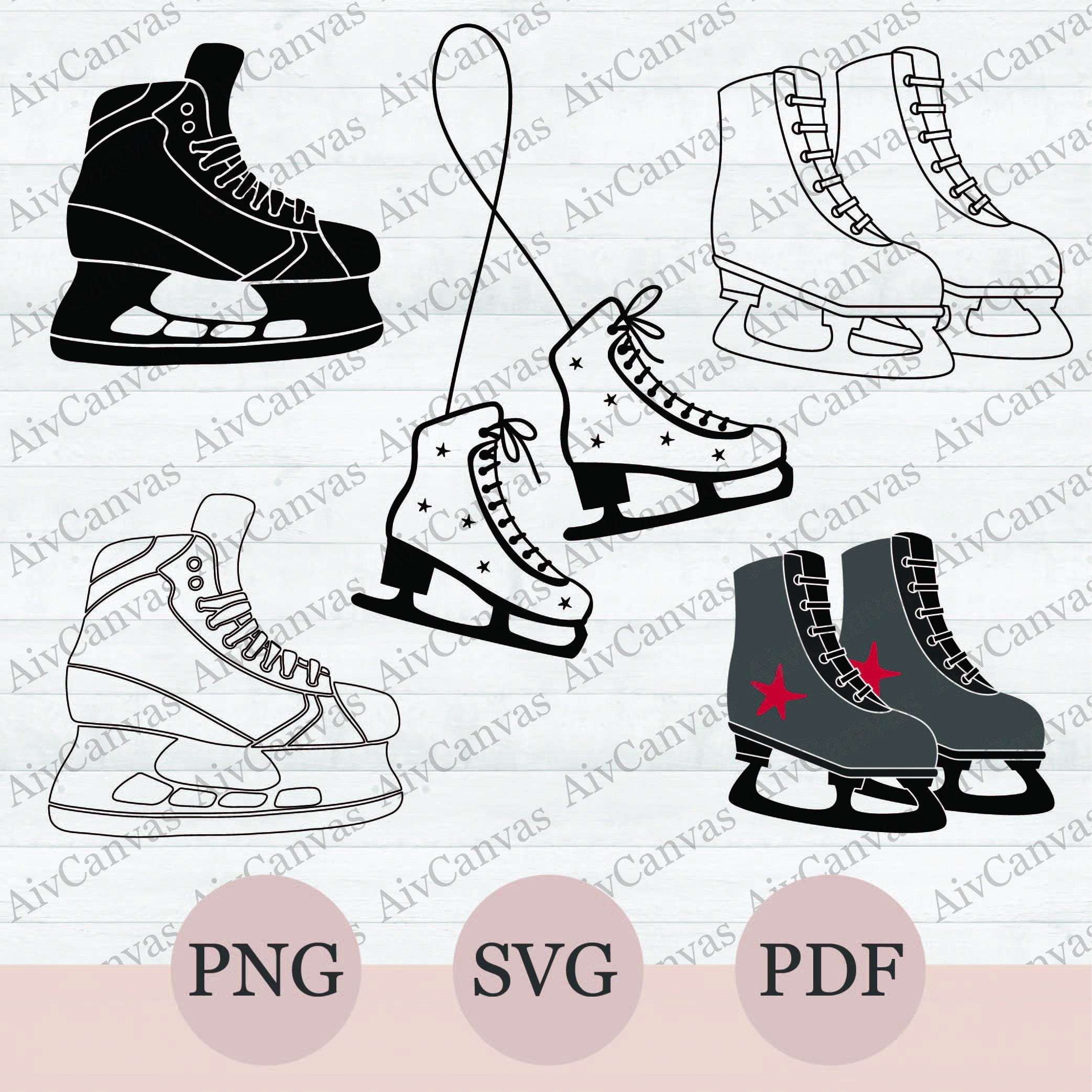 Ice Skates SVG Bundle, Chistmas Ornament Svg, Figure Skates Clipart Set, Ice Skates Silhouette, Winter Svg, Digital Download