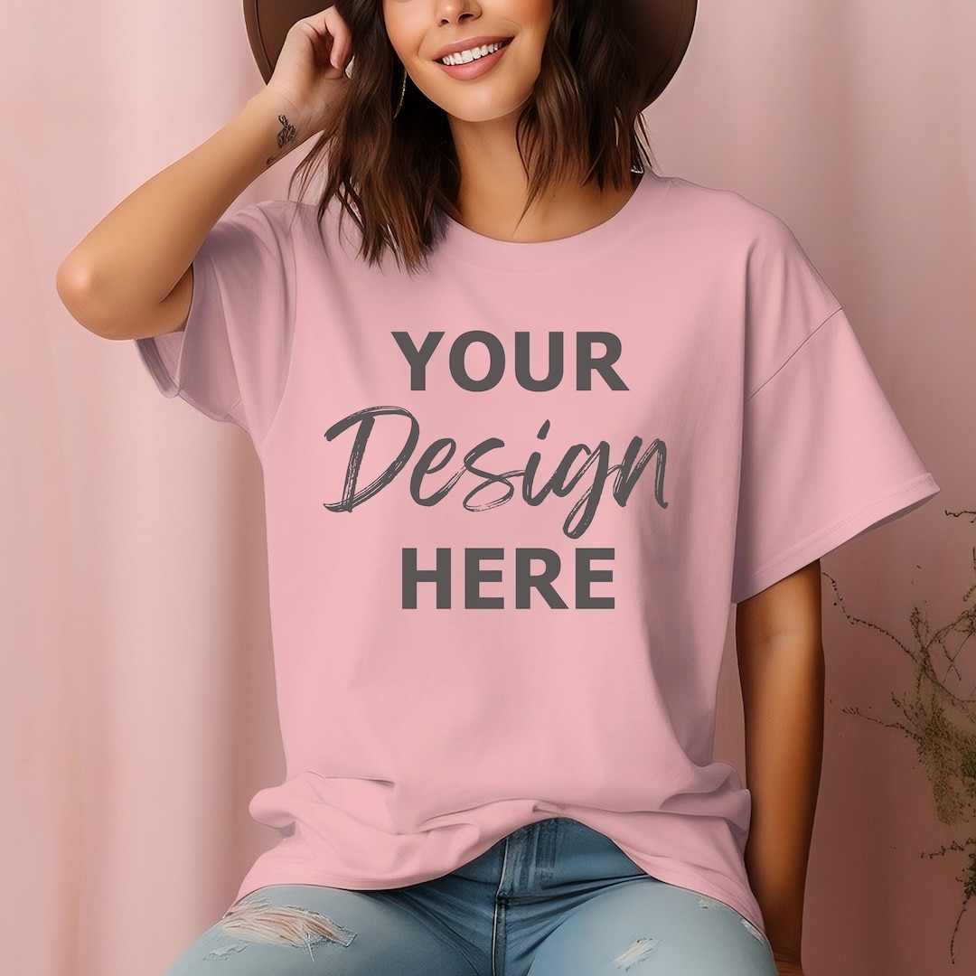 Bella Canvas 3001 Mockup Pink, Bella Canvas Pink Mockup, Bella and