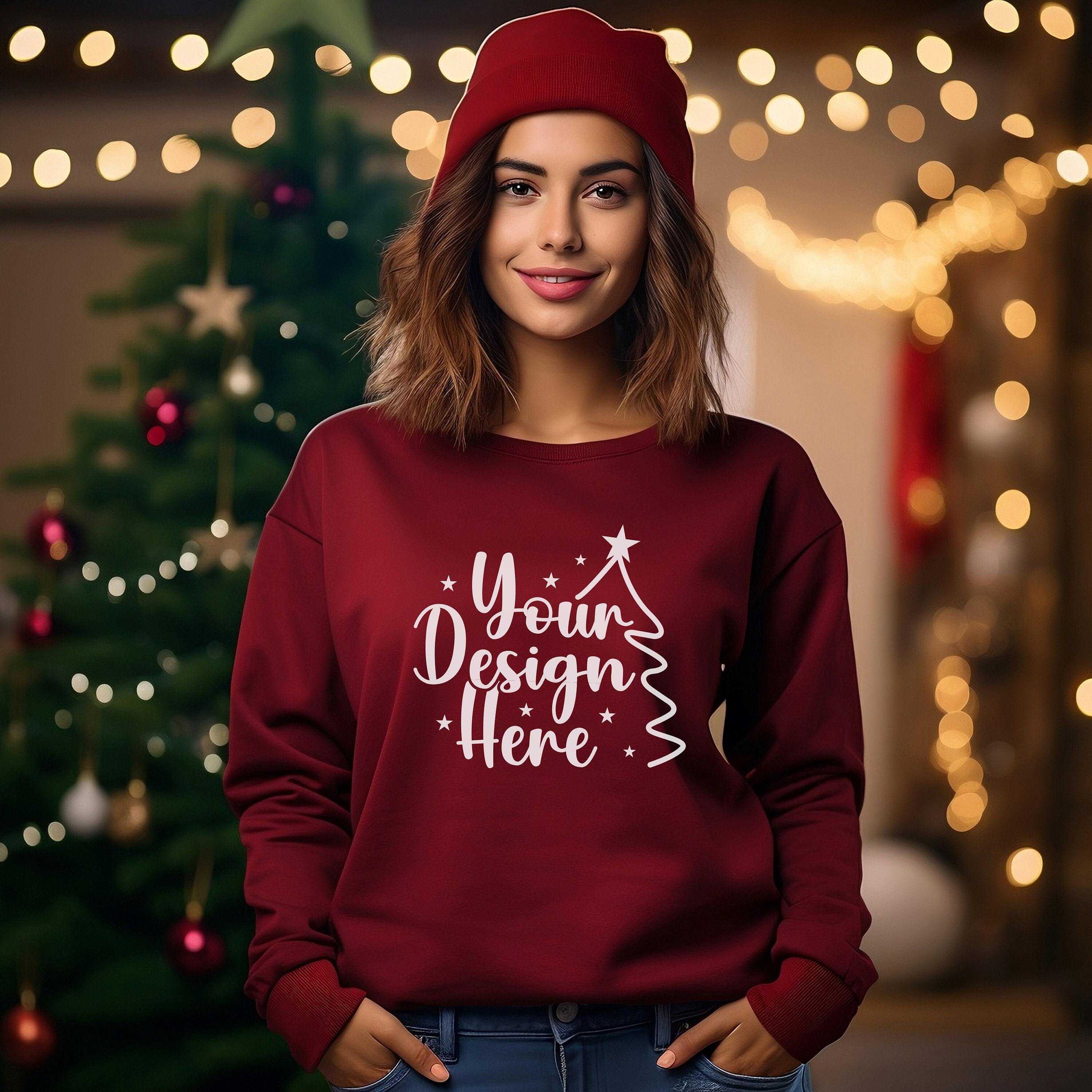 Maroon Christmas Sweatshirt Etsy