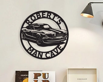 Benutzerdefinierte Metall Garage Schild - personalisierte Mann Höhle Name Wand Art Deco Papas Geschenk American Car Abholung Motorrad Werkstatt