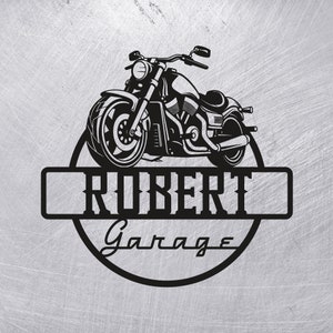 Custom Chopper Garage Signs - Personalized Motorbike Named Wall Art Deco -Special Gift - Motorbike - Workshop - Gifts for him - Men Cave Art