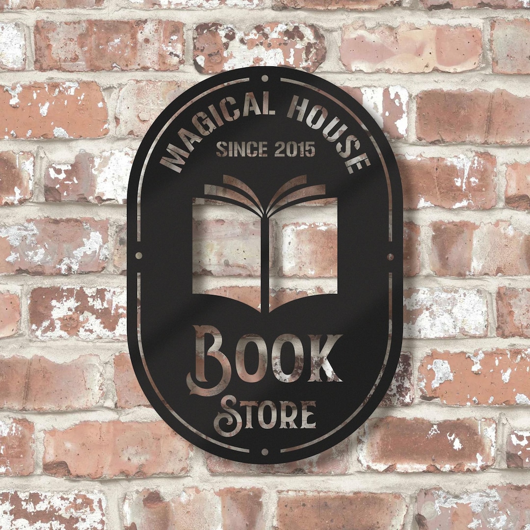 Custom Metal Bookshop Sign – Personalized Library Wall Decor - Etsy