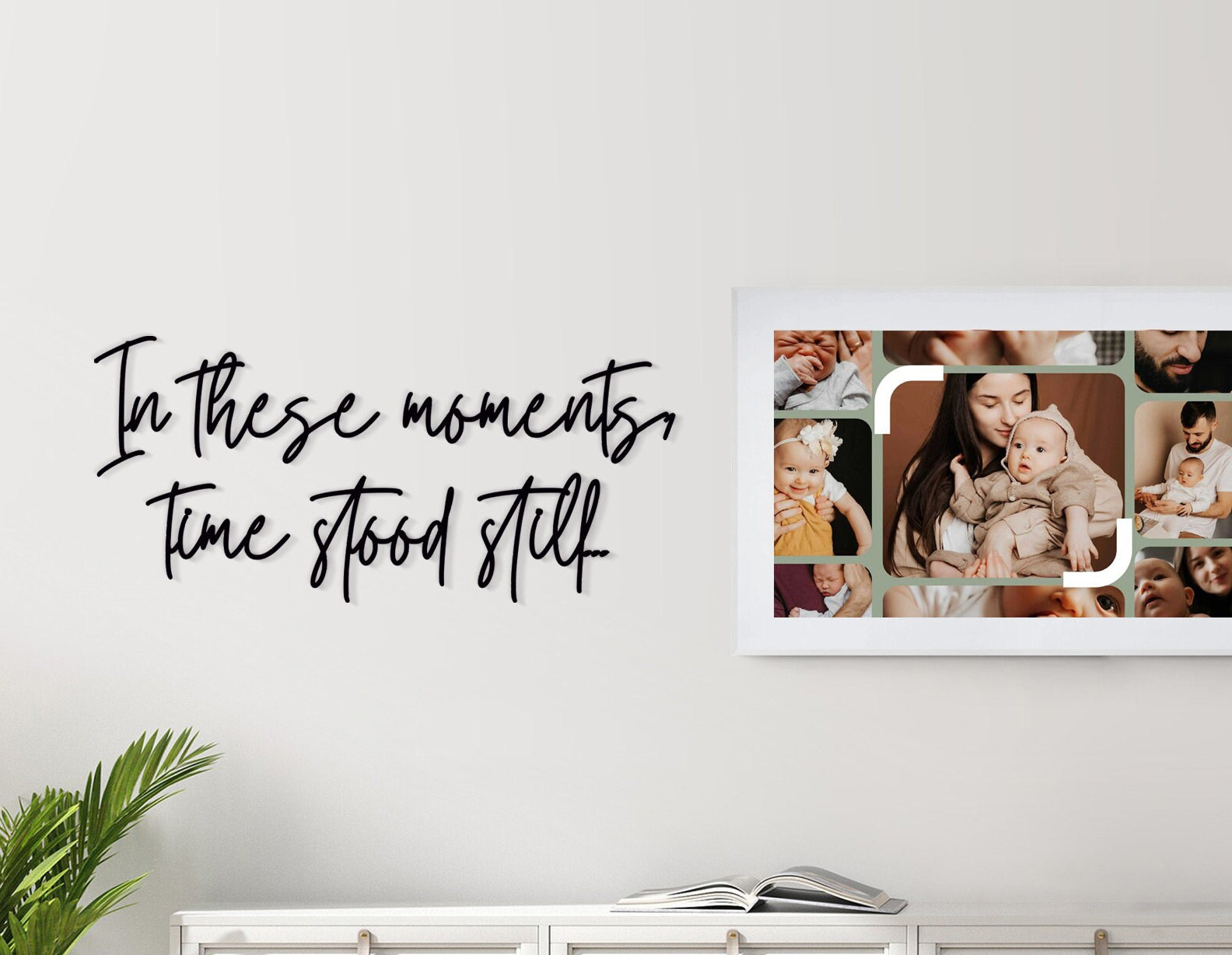 Decalzone Inc - In These Moments Time Stood Still Wall Decal - Names &amp; Dates Quote Vinyl Art Mural Sticker