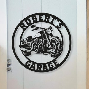 Customizable Round Chopper Signs - Personalized Motorbike Named Wall Art Deco - Motorbike Workshop - Gifts for him - Men Cave Art