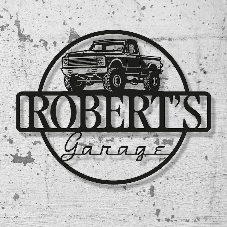 Custom Metal Truck Garage Signs Personalized Man Cave Named Etsy
