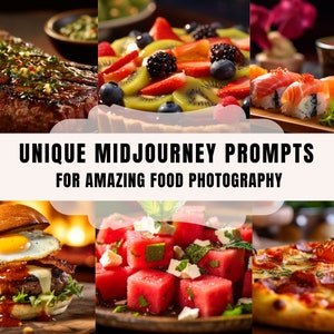 MidJourney Prompt for Food Photography Fotorealistische Gourmet Food Menü Kochbuch Fotos Food Blogger Midjourney Guide dramatische Food Fotos