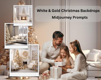 Kerstachtergronden Midjourney PromptAI Winterachtergronden, prachtige ramen en open haarden versierd voor Kerstmis witte kerst