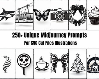 250+ Midjourney Prompt voor SVG-illustraties, AI-kunst voor vectorafbeeldingen, zwart-wit SVG, A Midjourney Prompt Guide voor het vectoriseren van afbeeldingen
