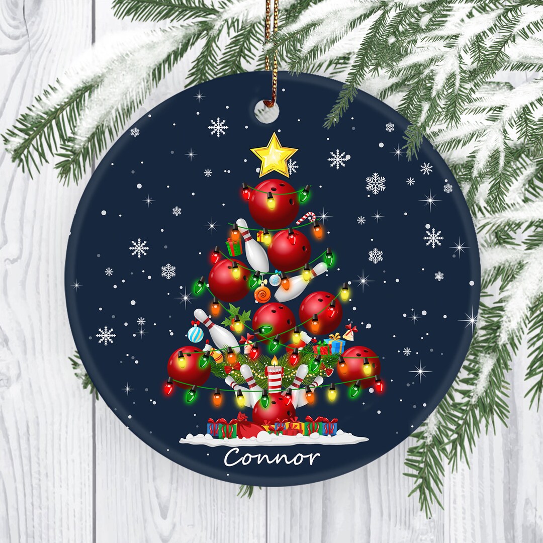 Personalized Bowling Ball Christmas Tree Ornament, Bowling Player Life