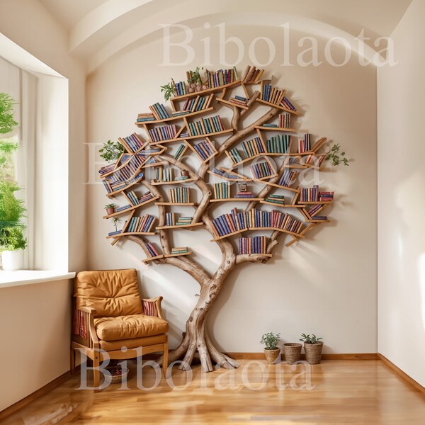 Tree books shelf decor solid wood carving floating bookshelf wall mount driftwood branch shelves on wall art