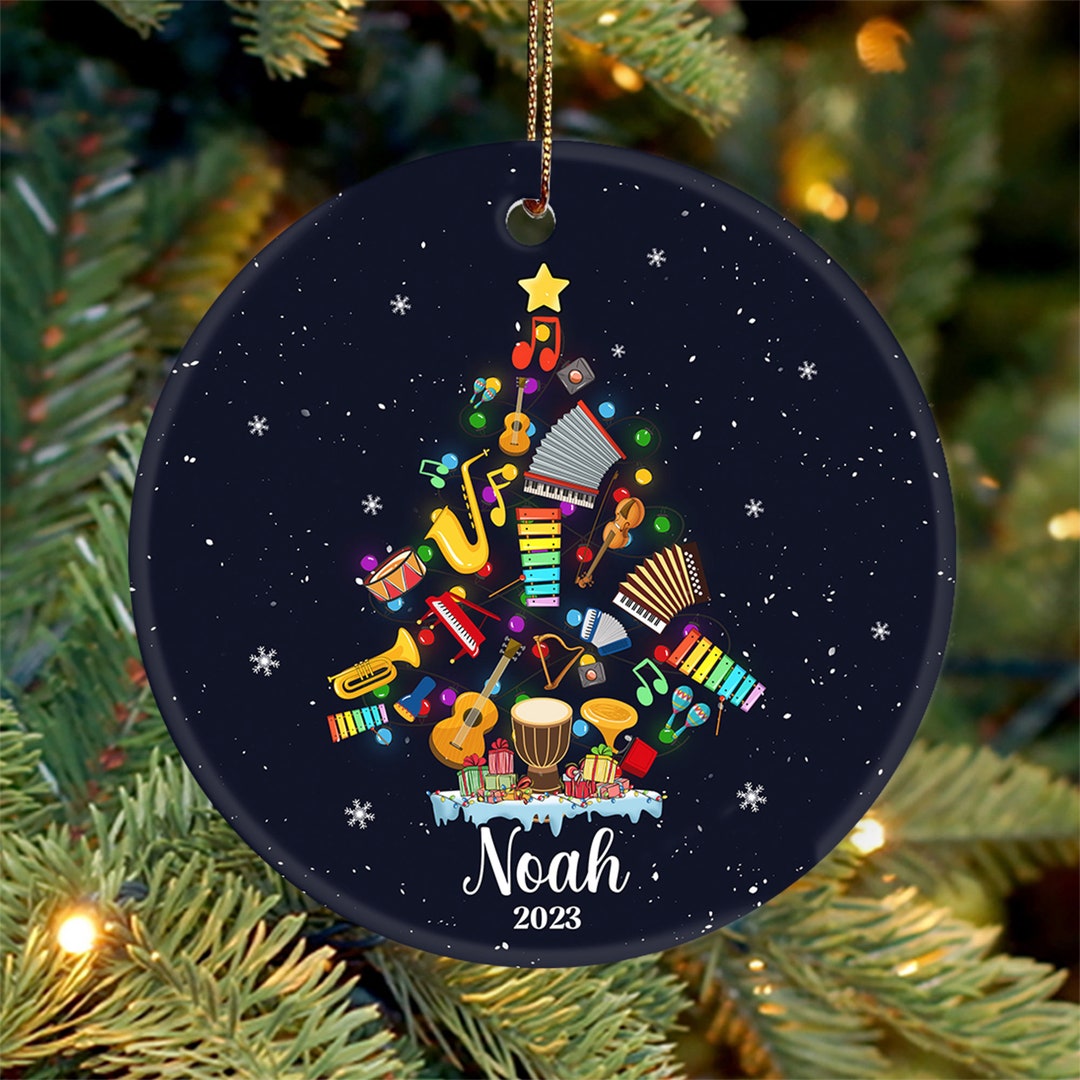 Custom Music Instrument Ornament, Music Teacher Christmas Ornament