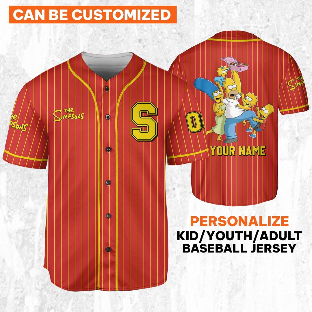 Personalize the Simpsons Funny Family Red Color Custom - Etsy