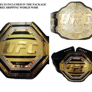 UFC Ultimate and UFC Legacy Fighting Championship Belt 4mm Brass Adult size/old and new UFC Belt/2 Ufc 4mm Belt/Custom ufc 4mm Belt